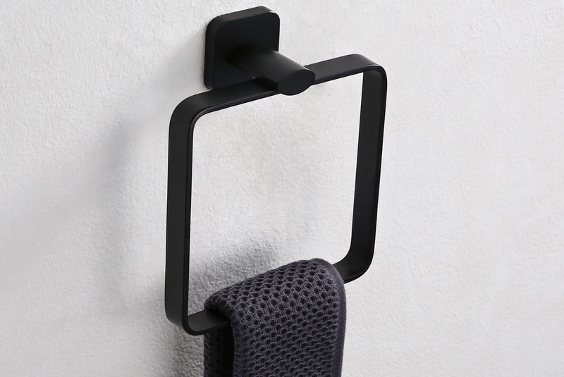 Linsol Chieti Towel Ring Matte Black