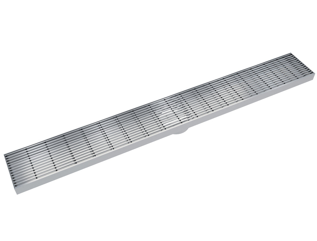 Bathroom Shower Heelguard Channel Grate Brushed Nickel 1500mm