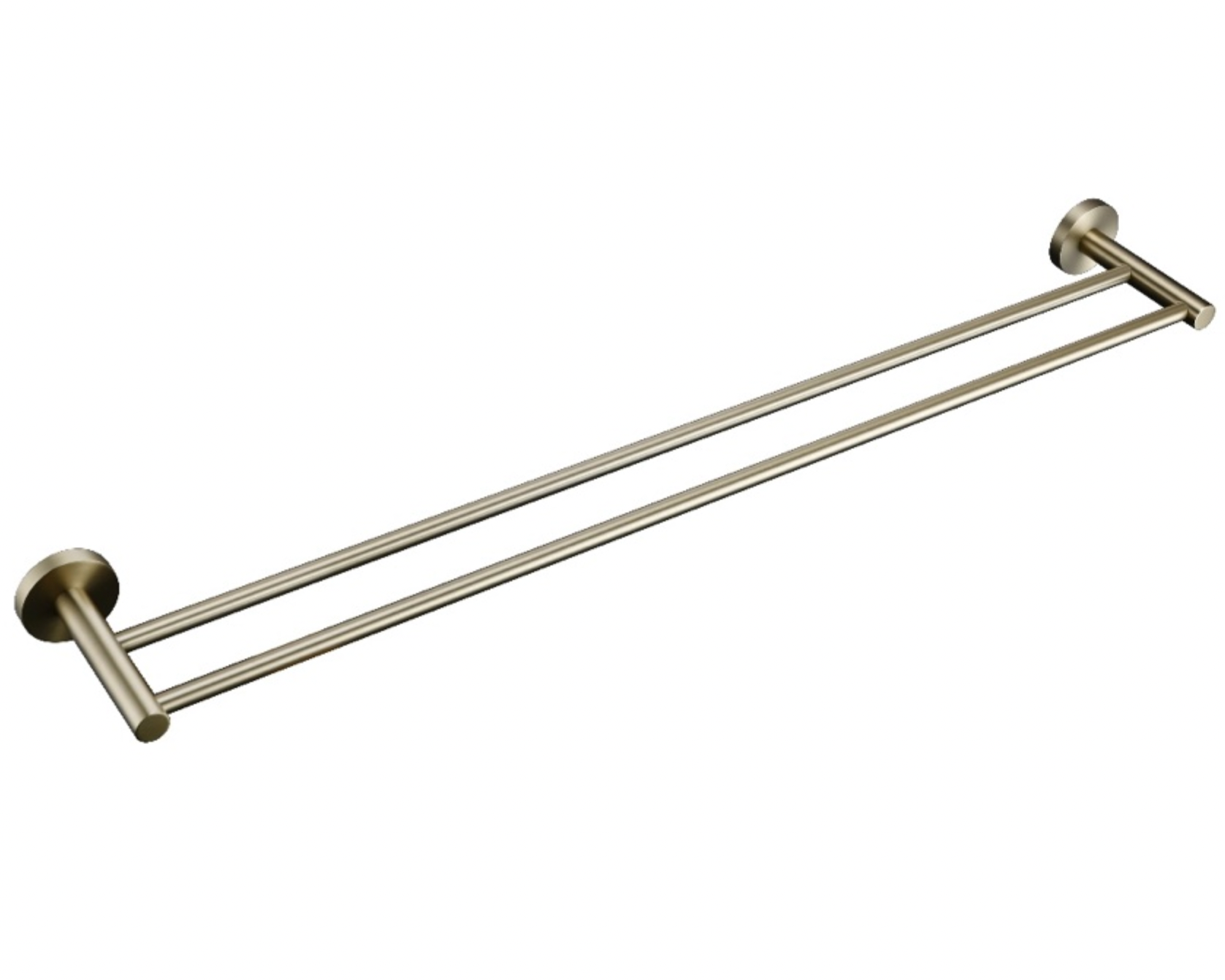 Brushed brass double towel rail