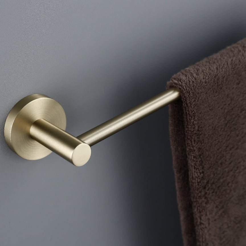 brushed brass shower towel rail