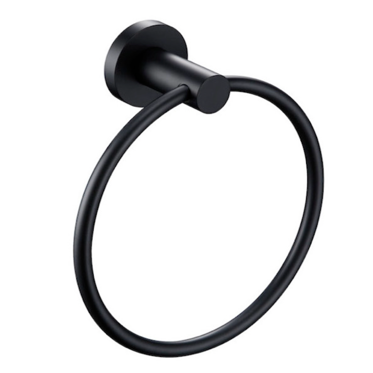 Black bathroom vanity hand towel ring