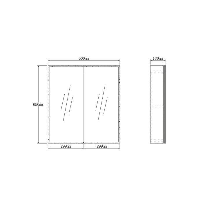 Moonlight LED Mirror Cabinet 600 (7177887318167)