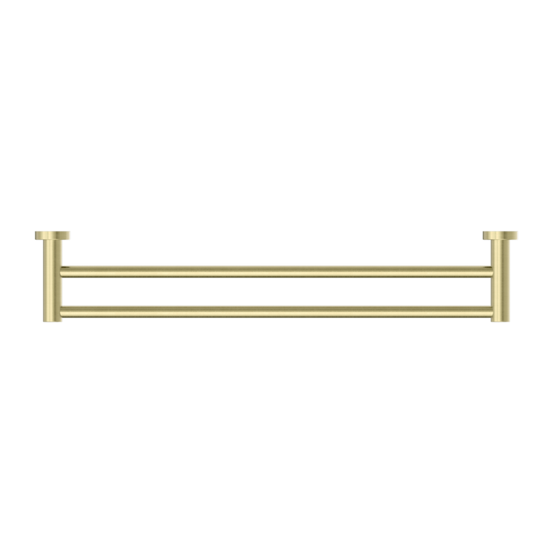 Nero Mecca Double Towel Rail 600mm Brushed Gold