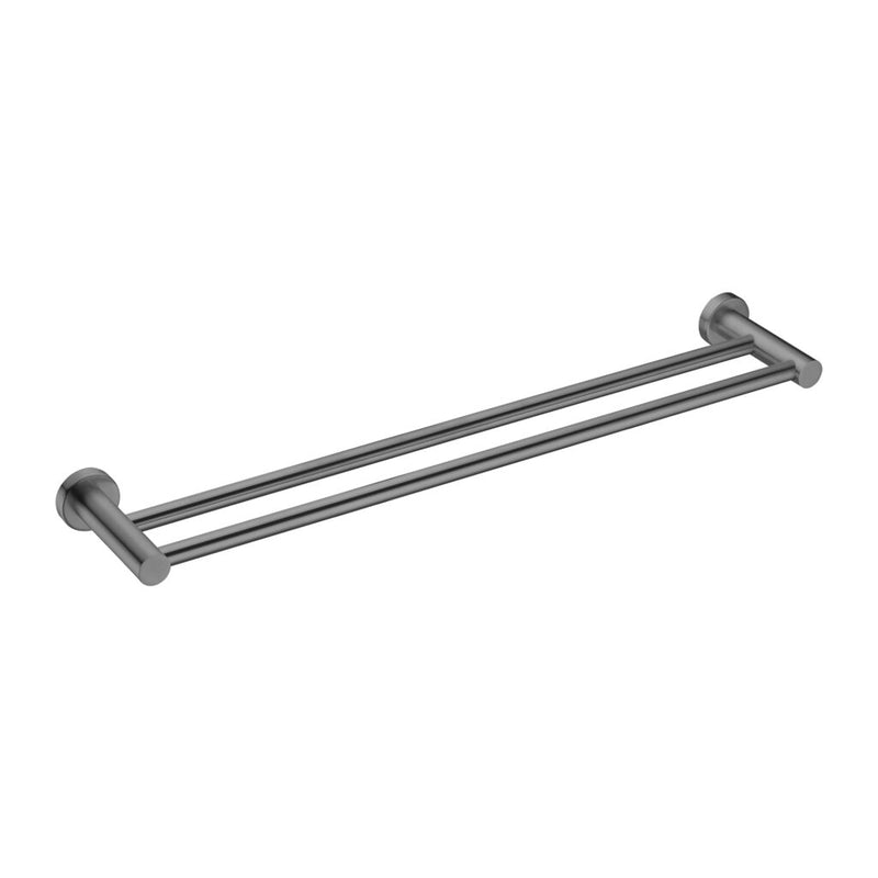 Nero Mecca Double Towel Rail 600mm Gun Metal