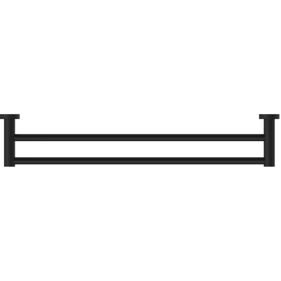 Nero Mecca Double Towel Rail 600mm Matte Black