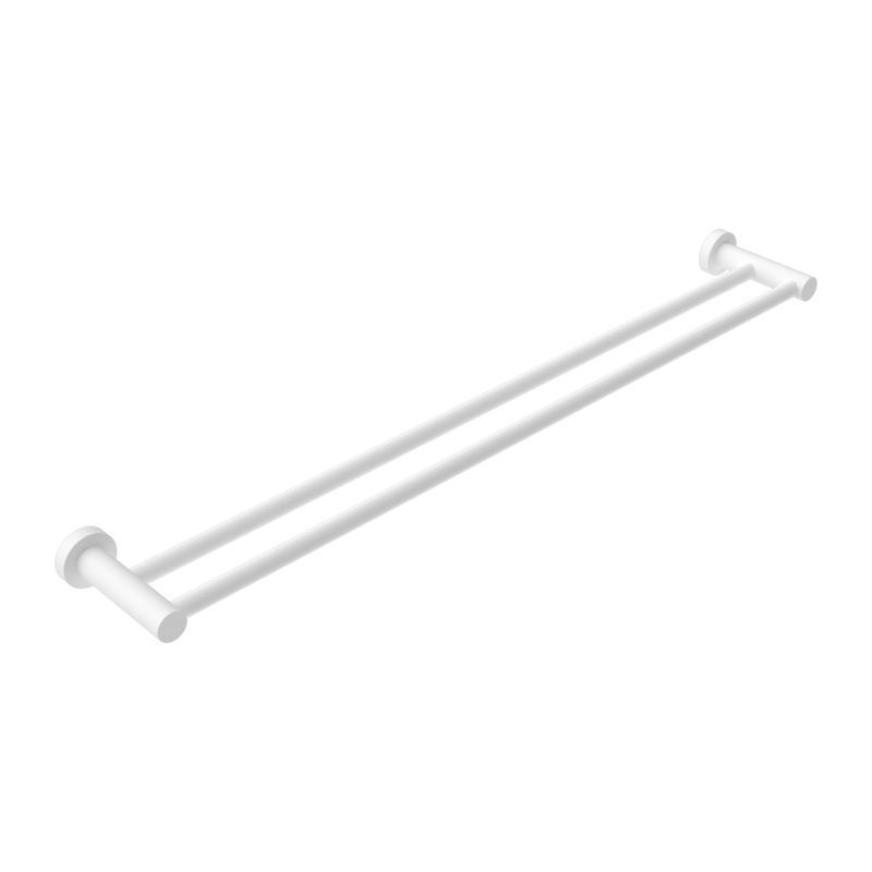 Nero Mecca Double Towel Rail 600mm Matte White