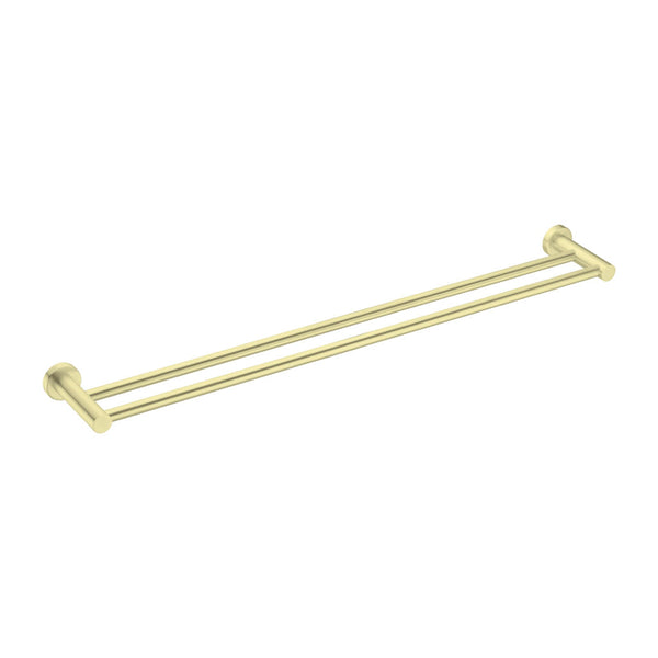 Nero Mecca Double Towel Rail 800mm Brushed Gold