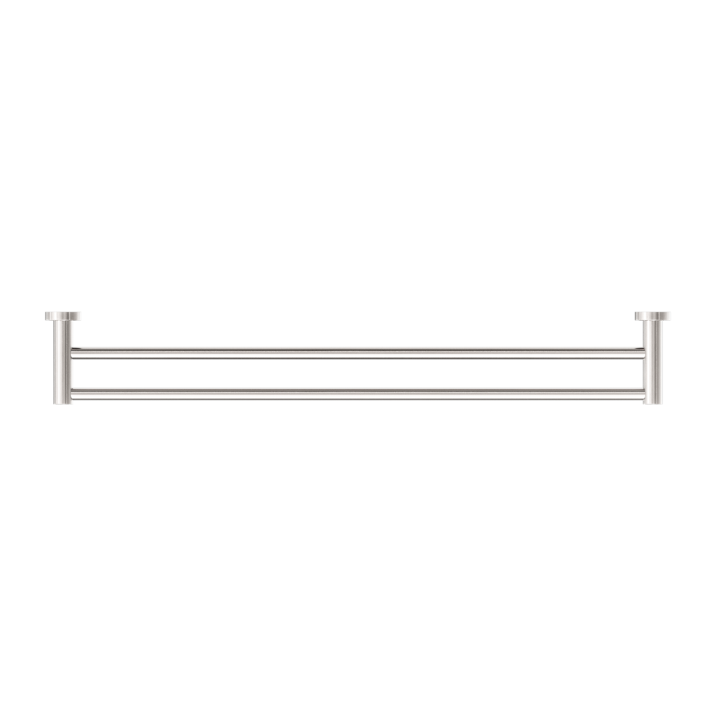 Nero Mecca Double Towel Rail 800mm Brushed Nickel