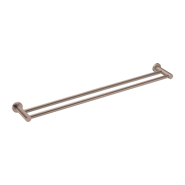 Nero Mecca Double Towel Rail 800mm Brushed Bronze