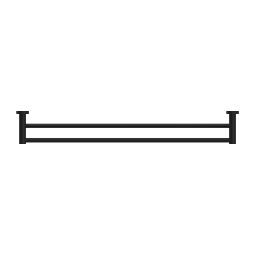 Nero Mecca Double Towel Rail 800mm Matte Black