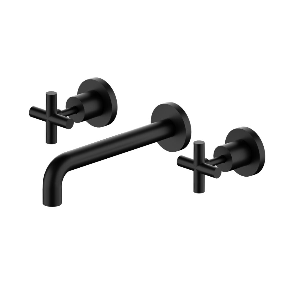 Nero X Plus Wall Basin Set Matte Black