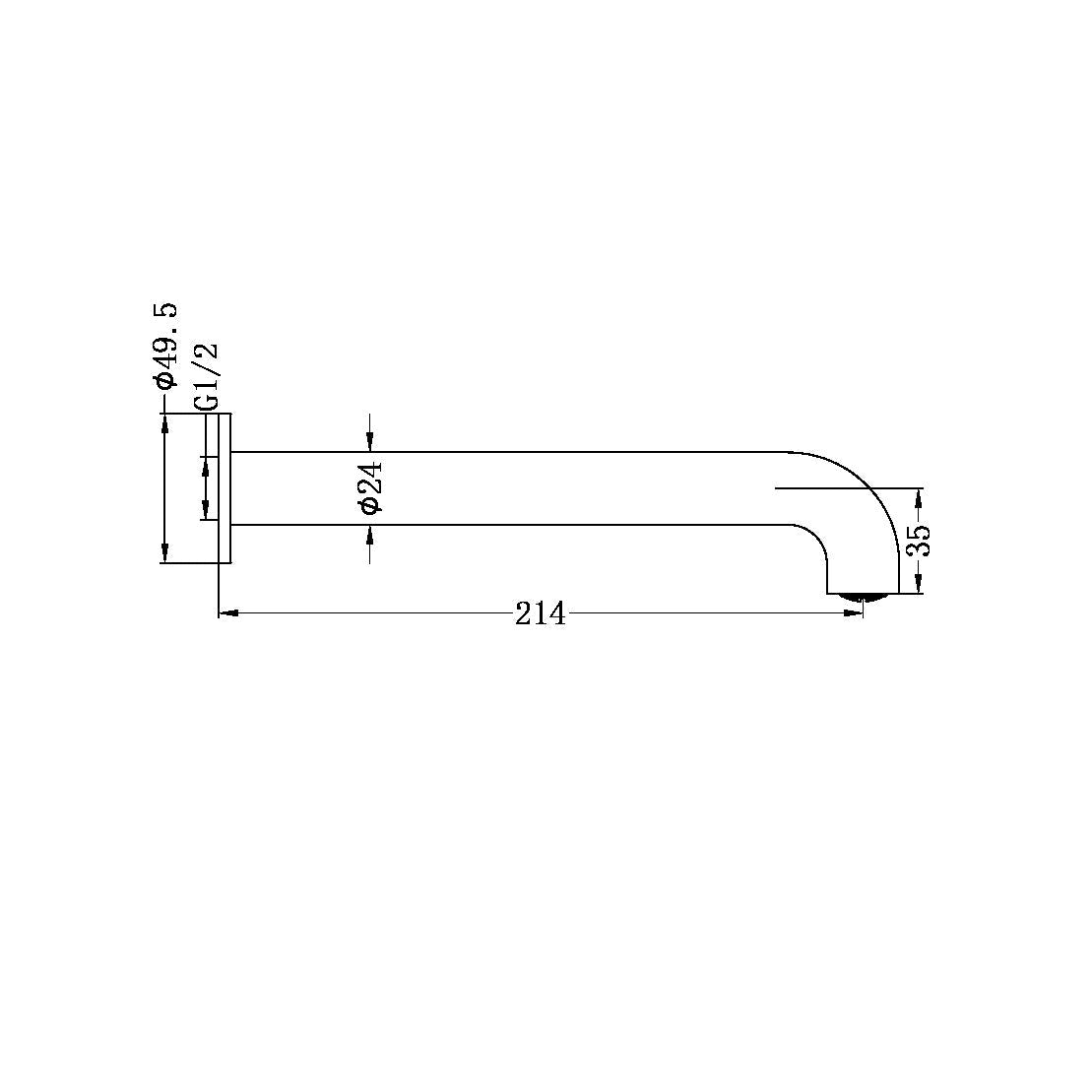 Nero Mecca Basin/Bath Spout Brushed Gold