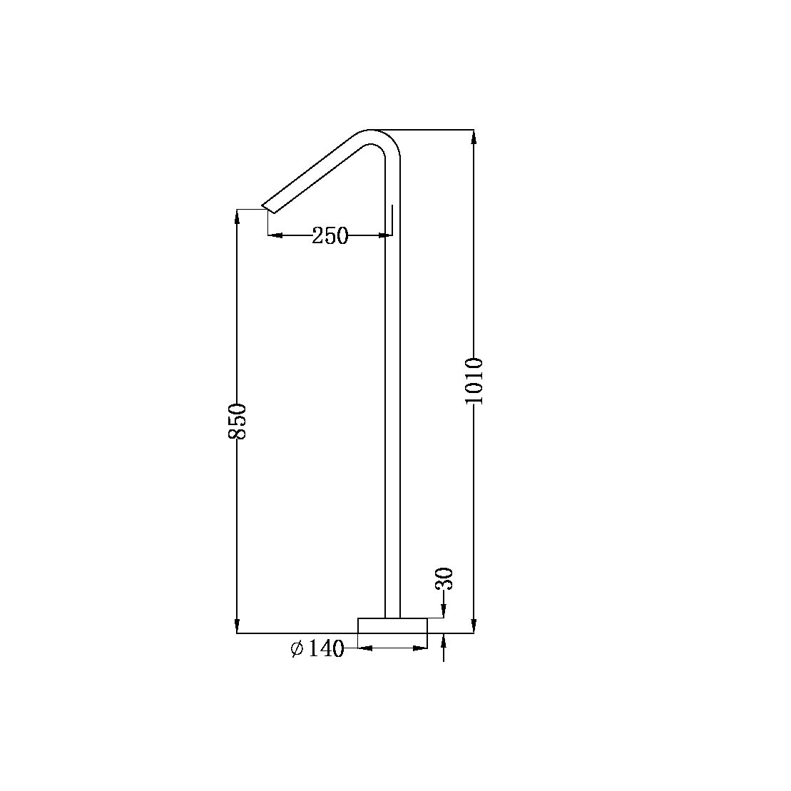 Nero Mecca Freestanding Bath Filler Brushed Nickel