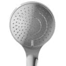 Shower head with handheld shower on a white background