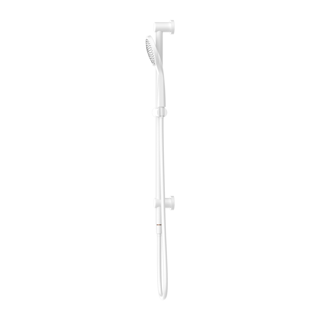 Mecca Single Rail Shower With Air Shower Matte White