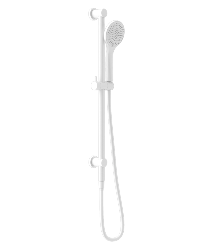 Mecca Single Rail Shower With Air Shower Matte White