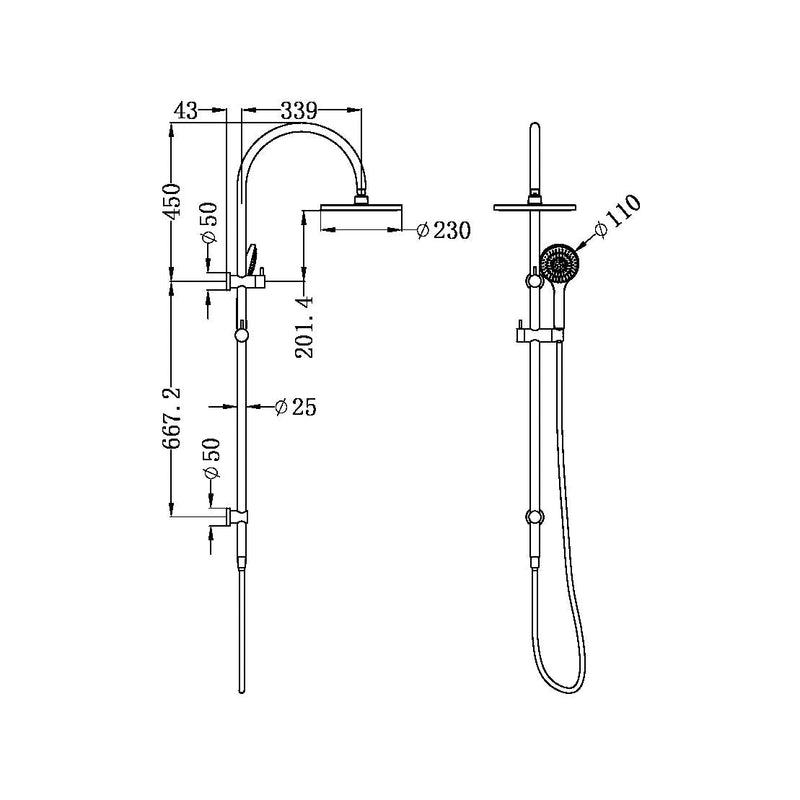 Nero Mecca Combination Shower Chrome