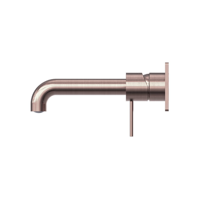 Nero Mecca Wall Basin Mixer Set With Back Plate Brushed Bronze