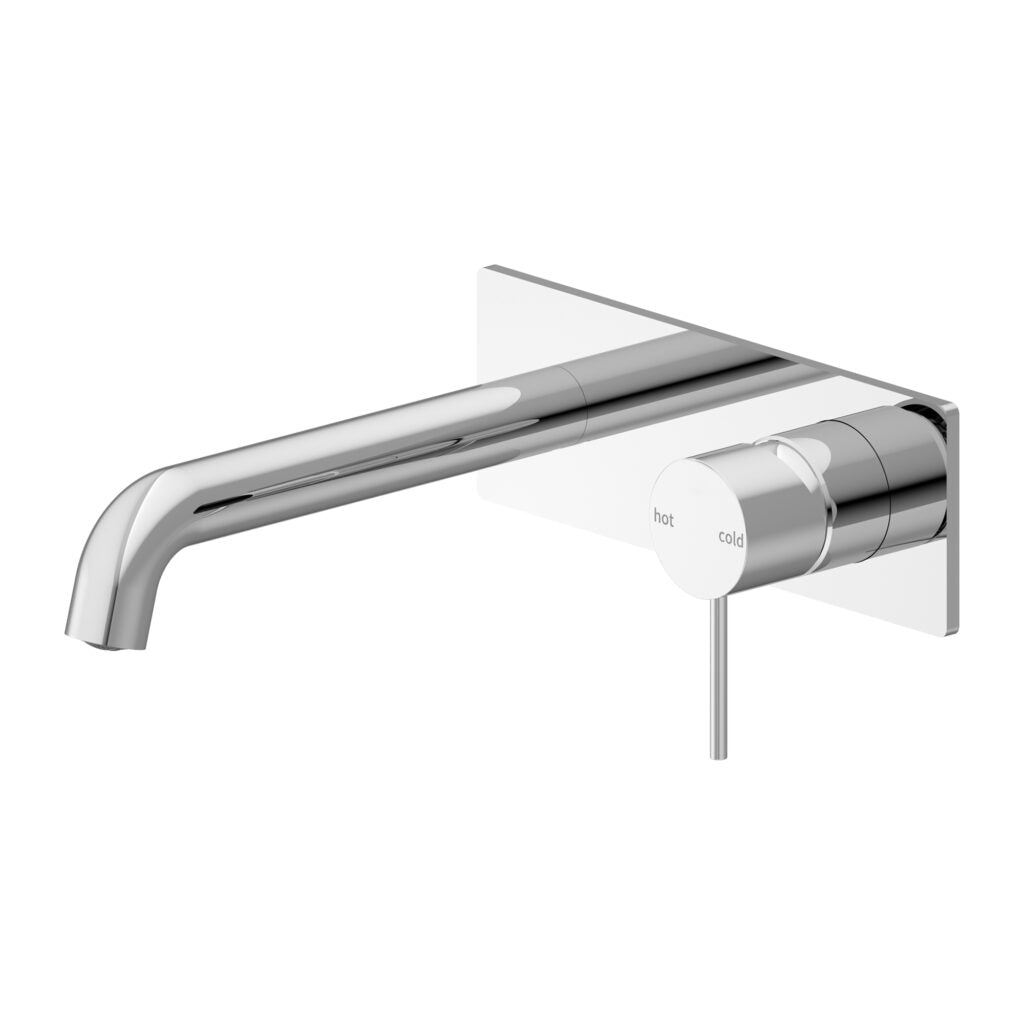 Nero Mecca Wall Basin Mixer Set With Back Plate Chrome