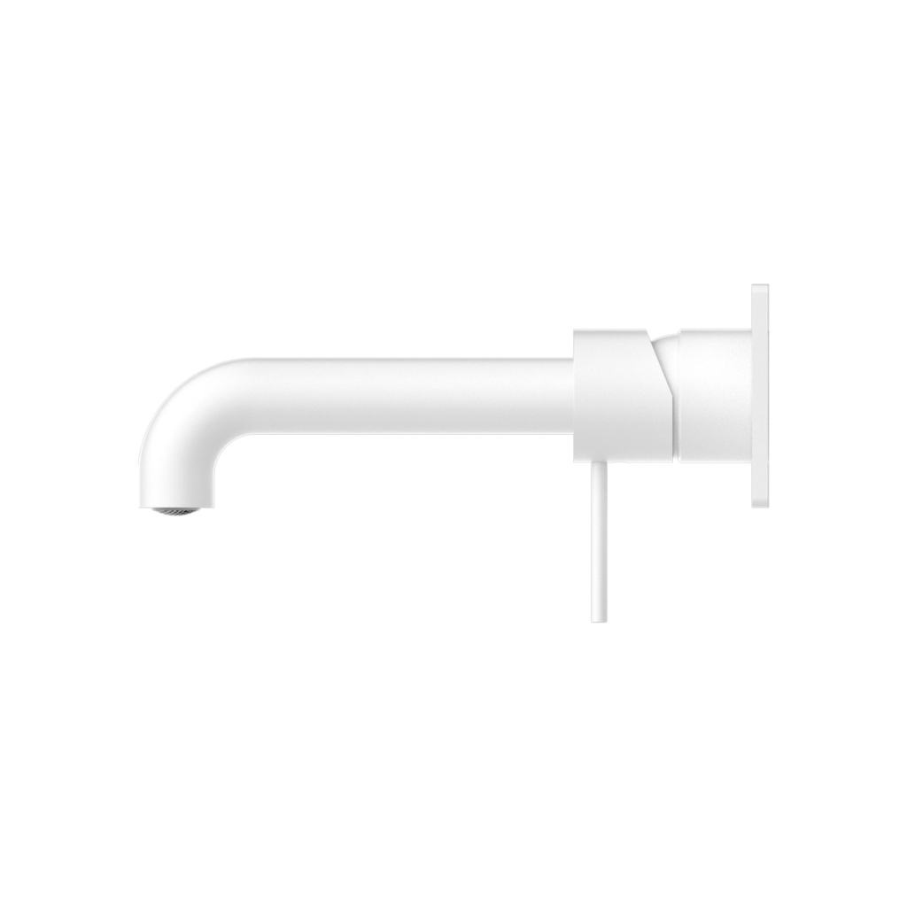 Nero Mecca Wall Basin/Bath Mixer Set With Back Plate Matte White