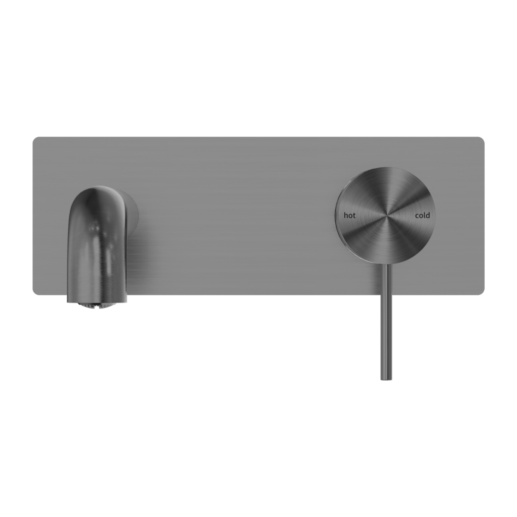 Nero Mecca Wall Basin Mixer Set With Back Plate Gun Metal