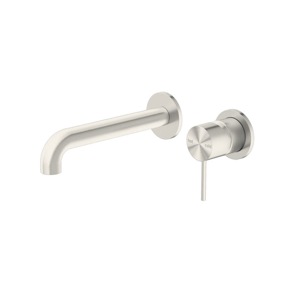 Nero Mecca Wall Basin Mixer Set Brushed Nickel