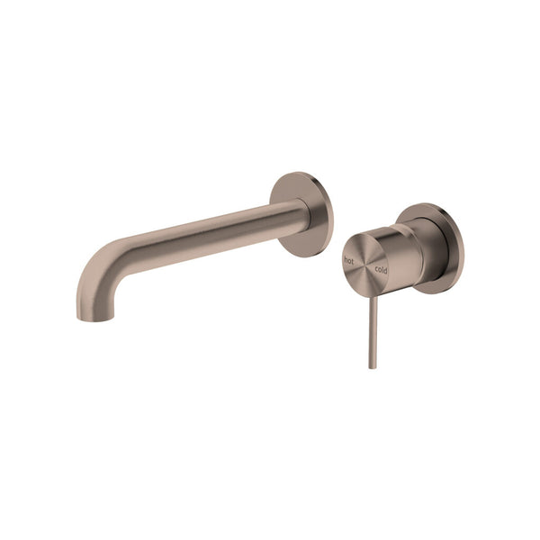 Nero Mecca Wall Basin Mixer Set Brushed Bronze