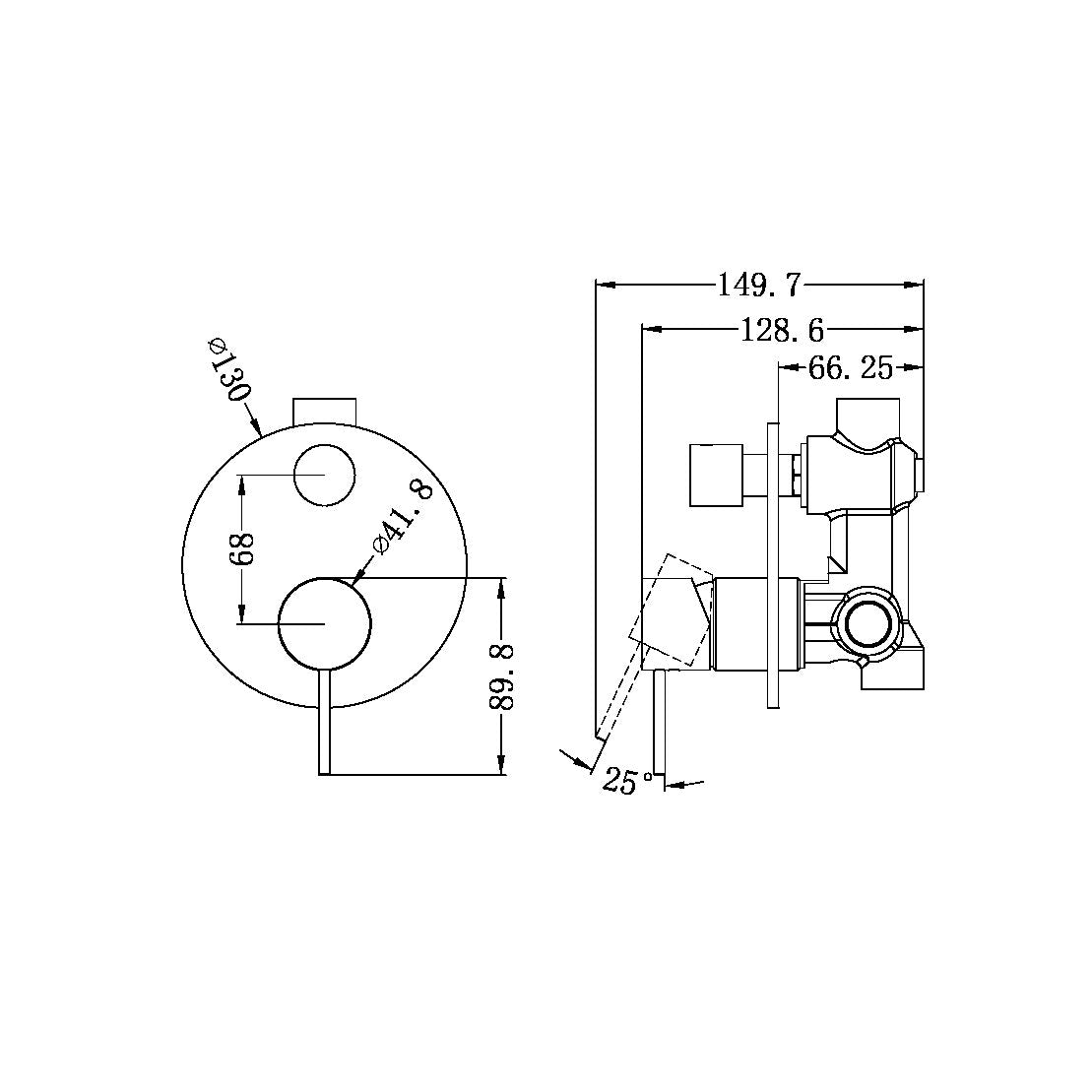 Nero Mecca Shower Mixer With Diverter Brushed Nickel