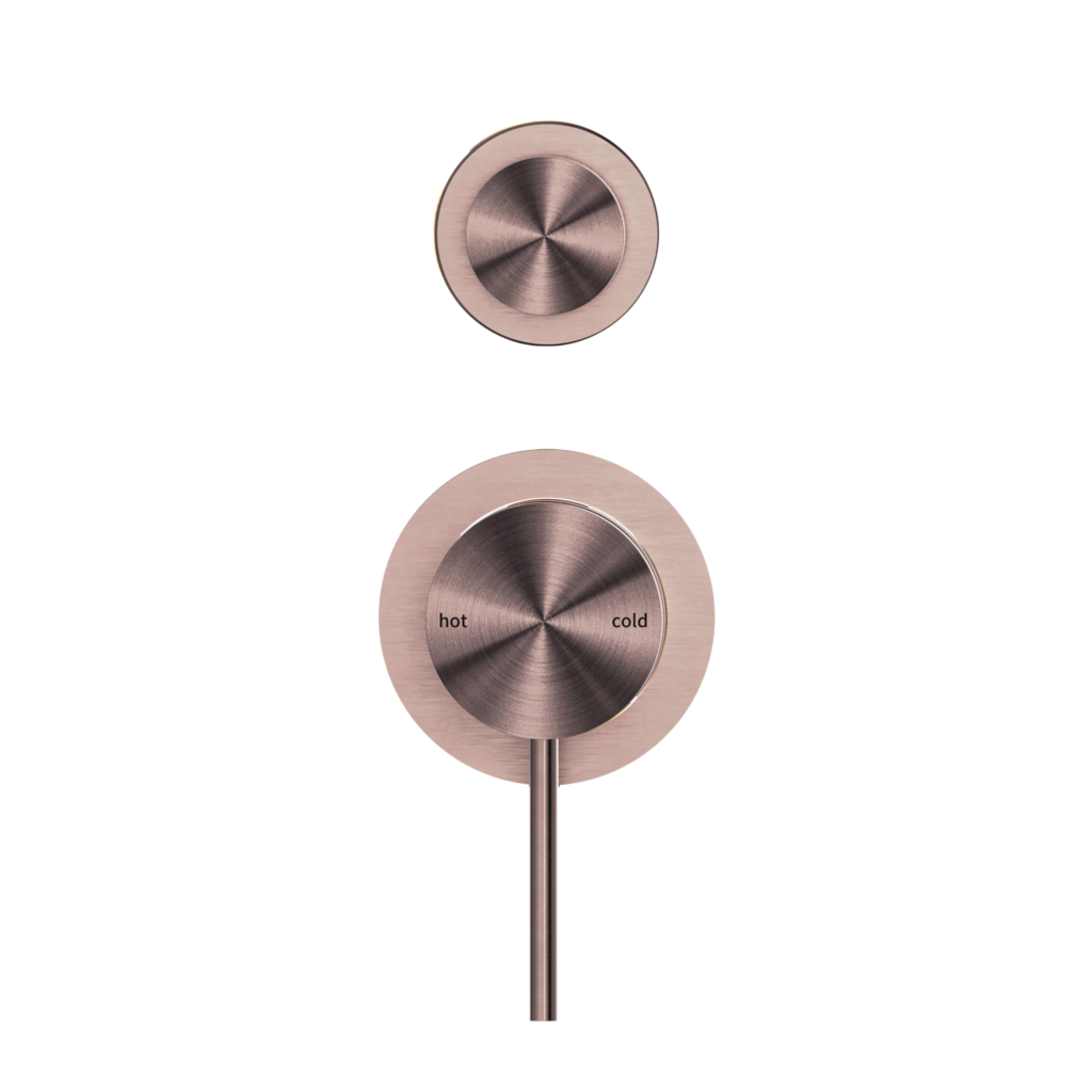 Nero Mecca Shower Mixer With Detached Diverter Button Brushed Bronze