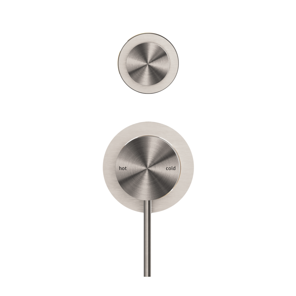 Nero Mecca Shower Mixer With Detached Diverter Button Brushed Nickel