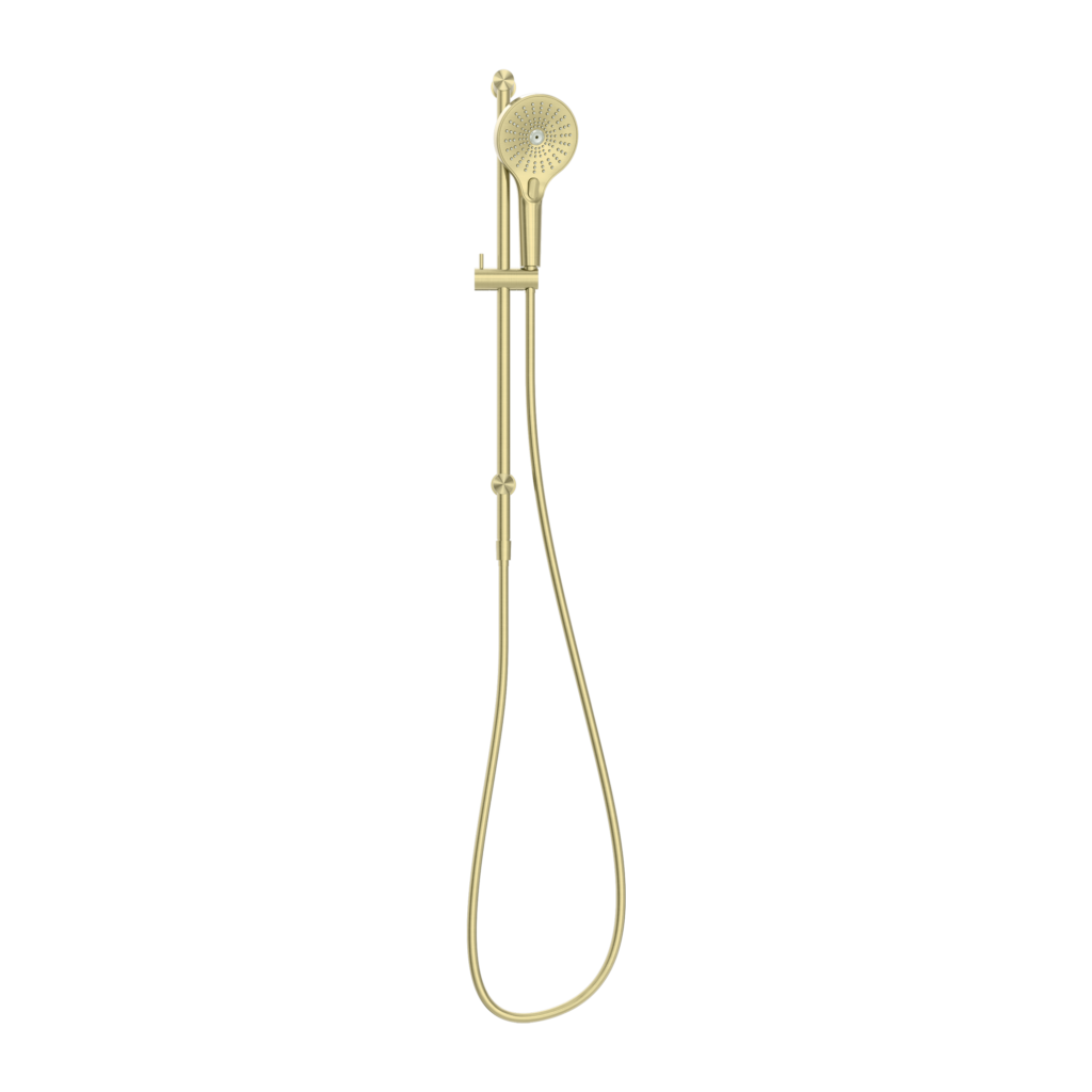 Nero Opal Single Rail Shower Brushed Gold