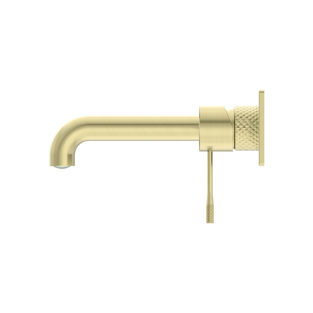Nero Opal Wall Basin/Bath Mixer Set With Back Plate Brushed Gold