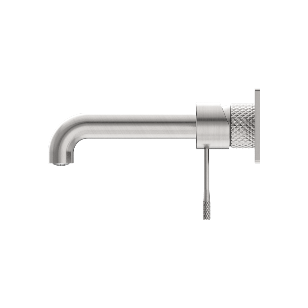Nero Opal Wall Basin/Bath Mixer Set With Back Plate Brushed Nickel