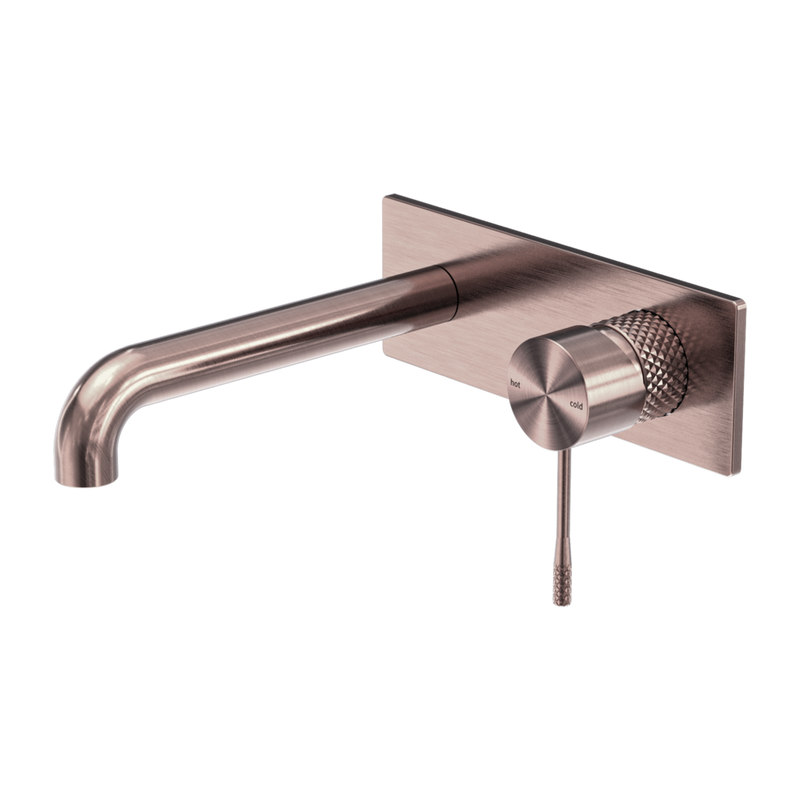 Nero Opal Wall Basin/Bath Mixer Set With Back Plate Brushed Bronze