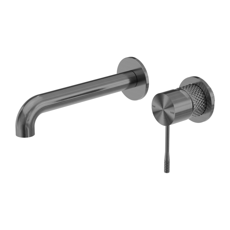 Nero Opal Wall Basin/Bath Mixer Set Graphite