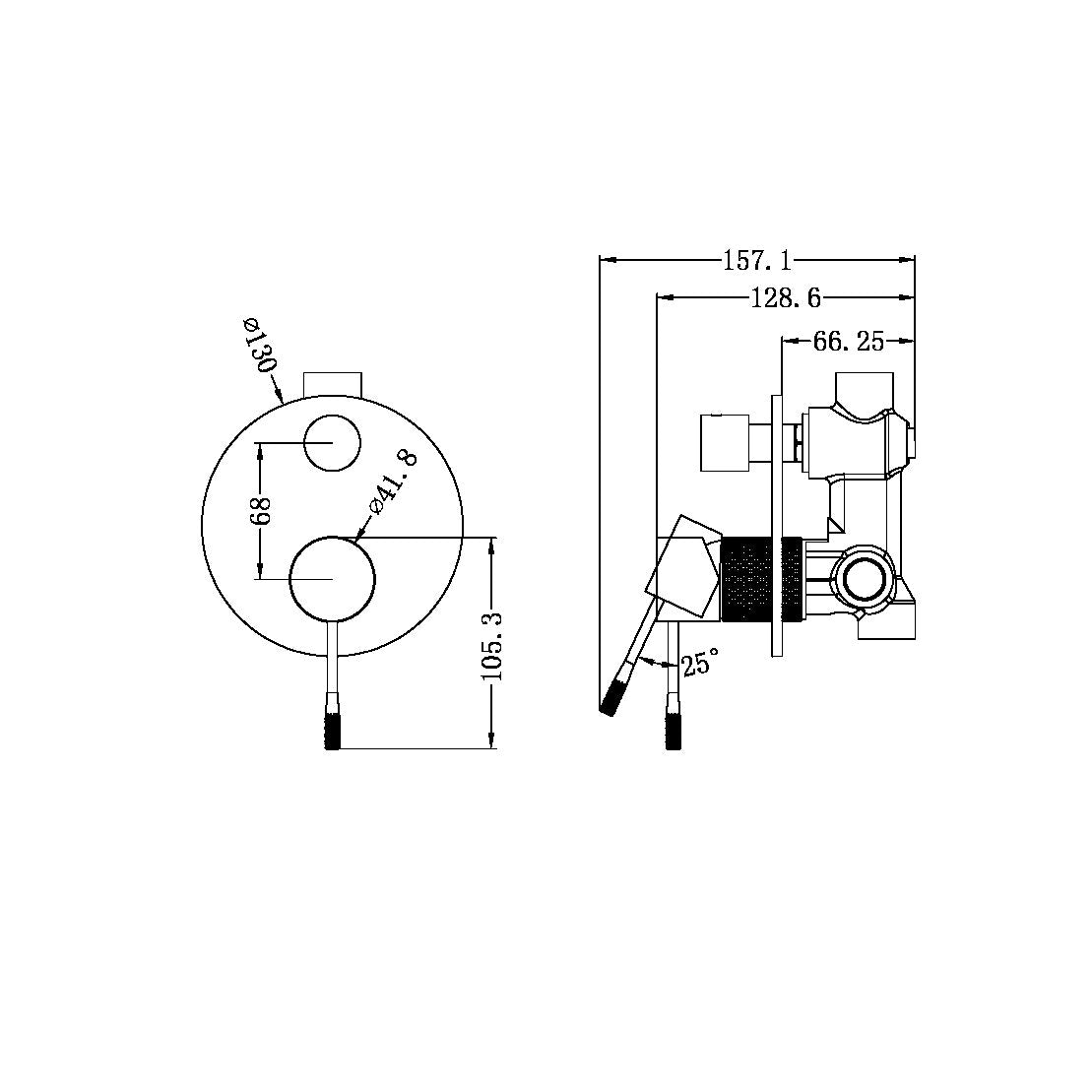 Nero Opal Shower Mixer With Diverter Brushed Nickel