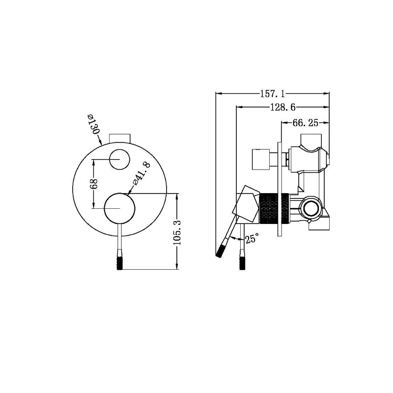 Nero Opal Shower Mixer With Diverter Graphite