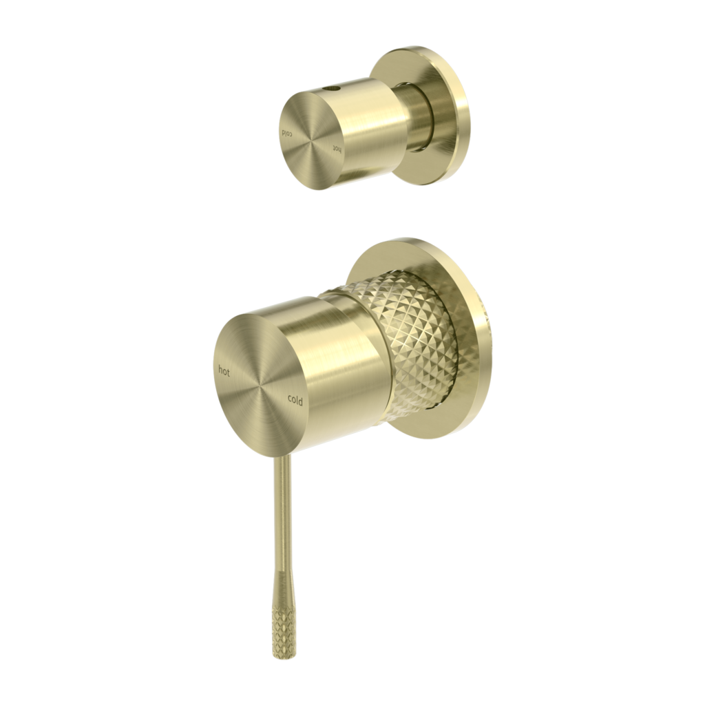 Nero Opal Shower Mixer With Diverter Brushed Gold