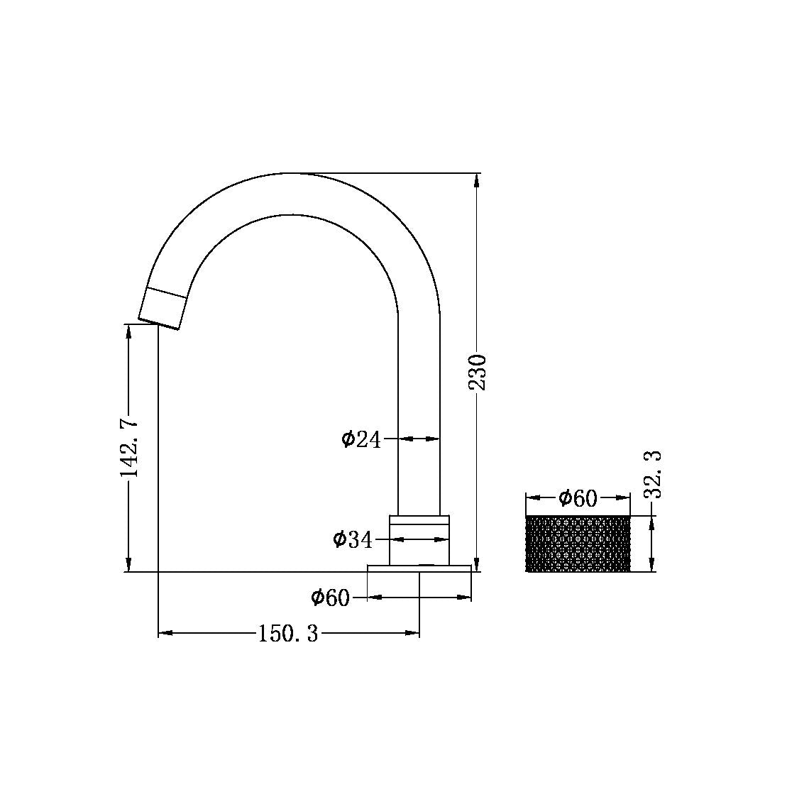 Nero Opal Progressive Bench Basin Mixer Set Graphite
