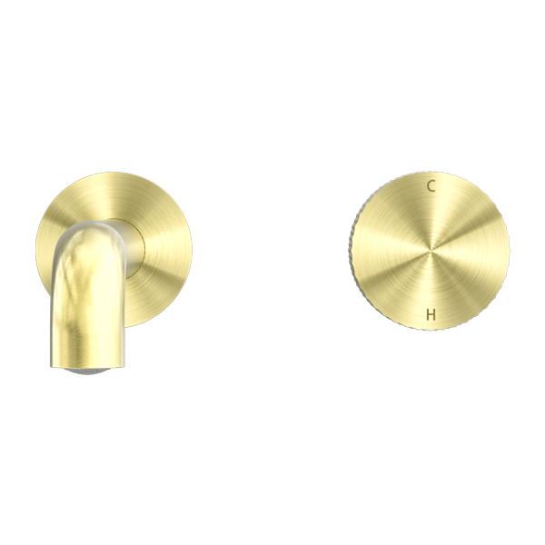 Nero Opal Progressive Wall Basin Mixer Set Brushed Gold