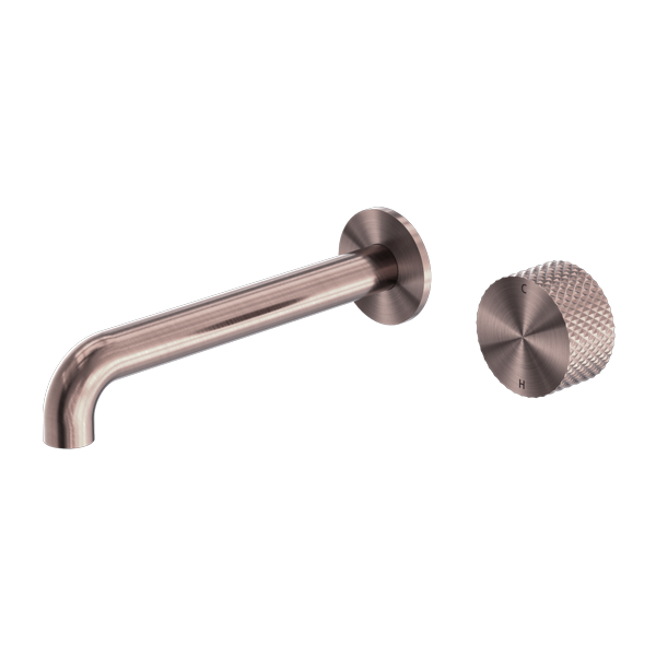 Nero Opal Progressive Wall Basin Mixer Set Brushed Bronze