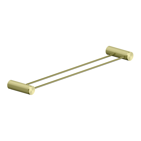 Nero Opal Double Towel Rail 600mm Brushed Gold