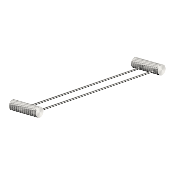 Nero Opal Double Towel Rail 600mm Brushed Nickel