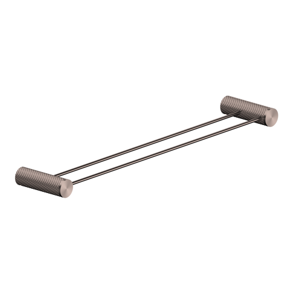 Nero Opal Double Towel Rail 600mm Brushed Bronze