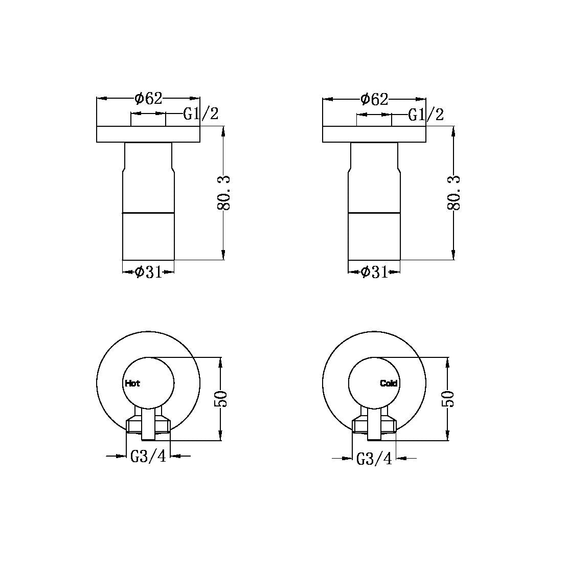 Nero Washing Machine Stops Brushed Bronze