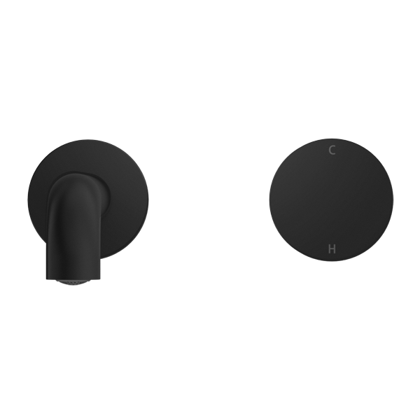 Nero Kara Progressive Wall Basin Mixer Set Matte Black