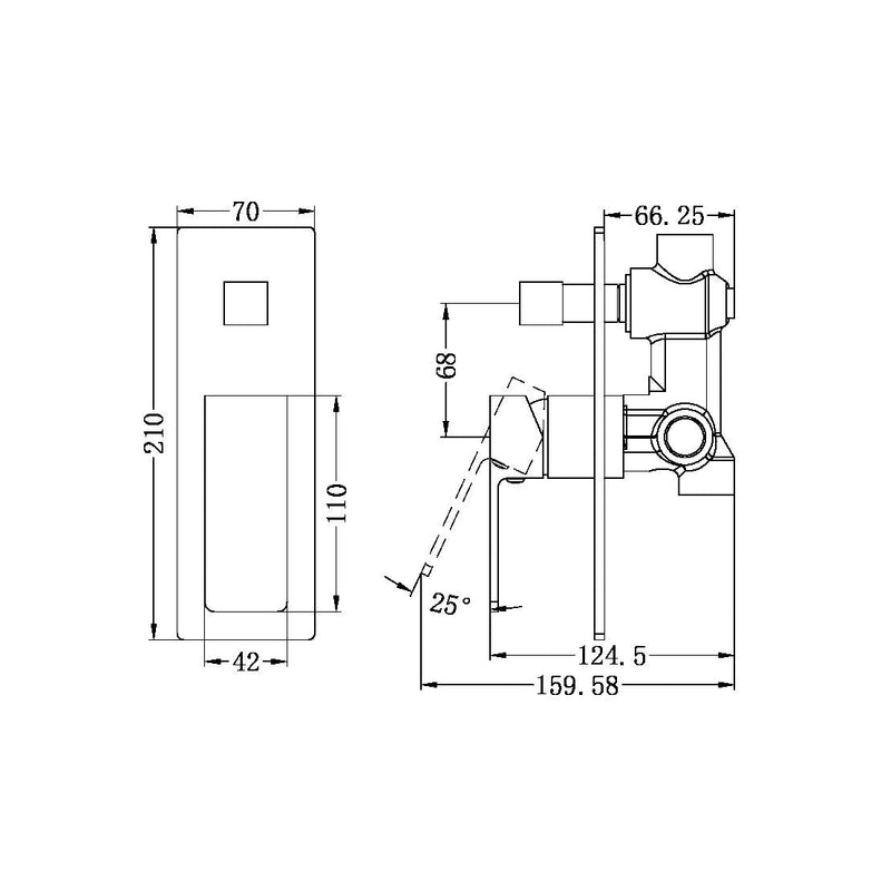 Nero Celia Shower Mixer With Diverter Brushed Nickel