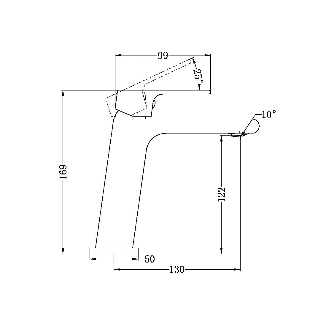 Nero Bianca Basin Mixer Brushed Nickel