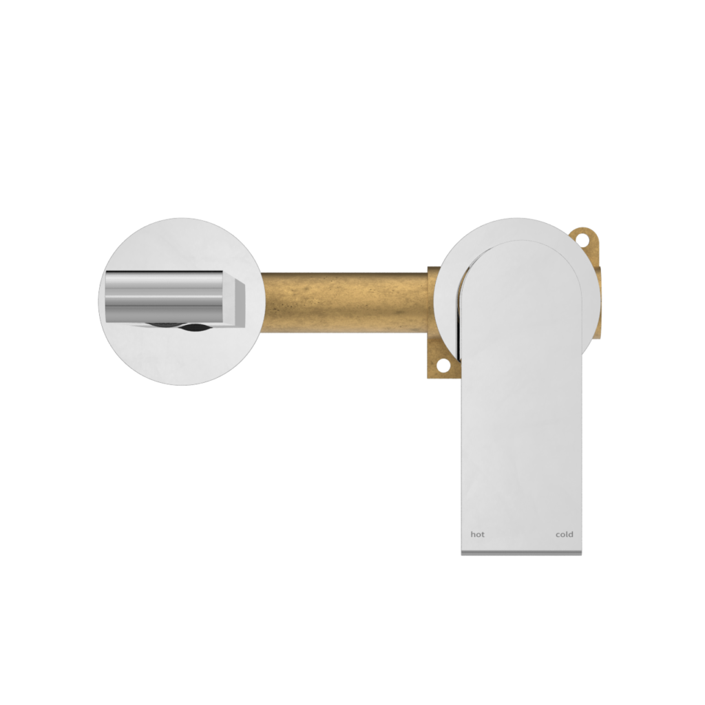 Nero Bianca Wall Basin/Bath Mixer Set Chrome