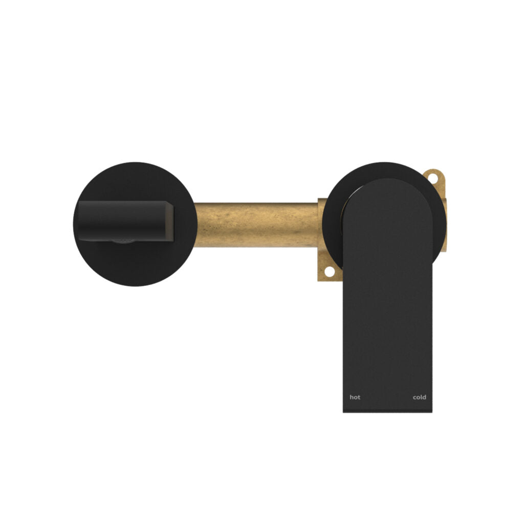 Nero Bianca Wall Basin/Bath Mixer Set Matte Black